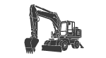 excavatrice sur pneus